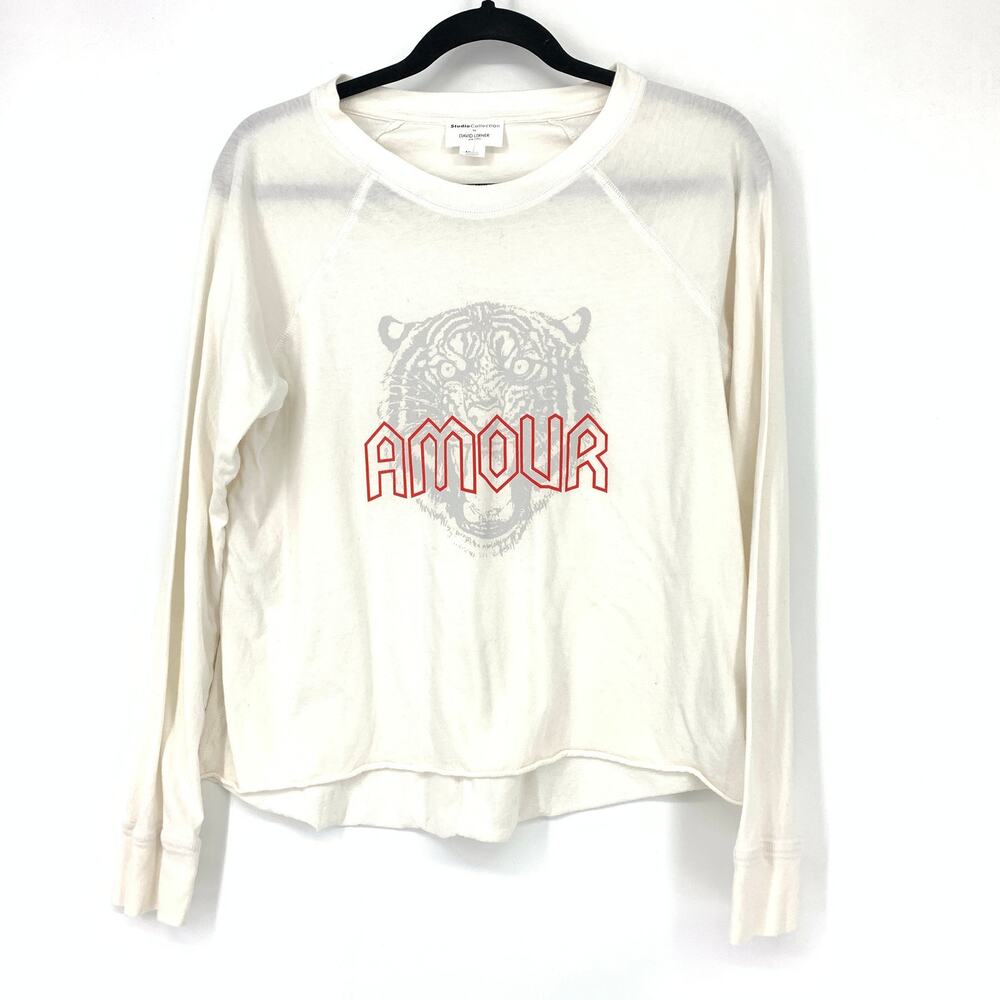 Studio Collection David Lerner Women's Size S Crewneck T-Shirt Long Sleeve White - Picture 1 of 6